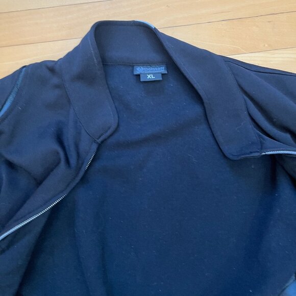 Belstaff Cotton Reflective Hem Back Logo Zip Sweater, Black, Size XL - Picture 4 of 5